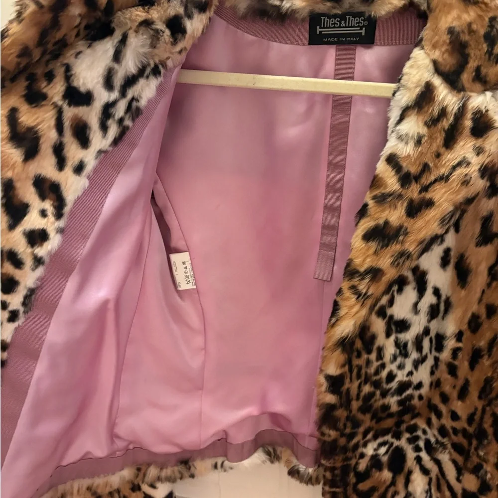 Leopard Print Rabbit Fur Jacket - Picture 3 of 5